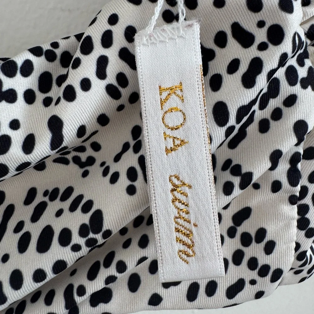 KOA Swim Oasis Reversible Bikini Top Polka Dot/Shell Print Boho Size XS MSRP $94